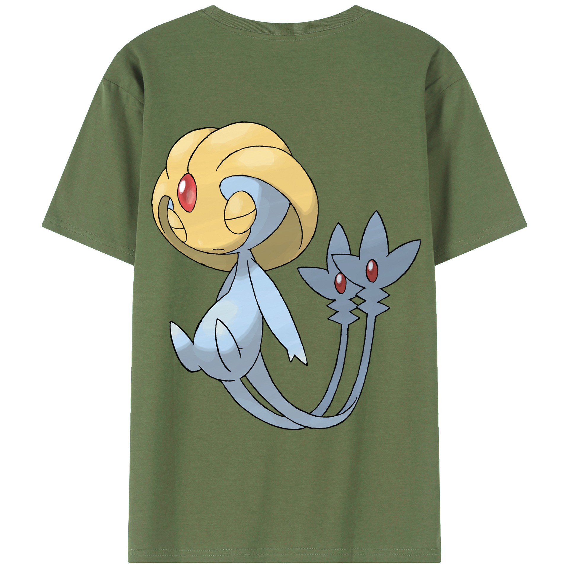 （画像用） ポケットモンスター Pokémon 綿100％ メンズ半袖Tシャツ（バックプリント） 通気性